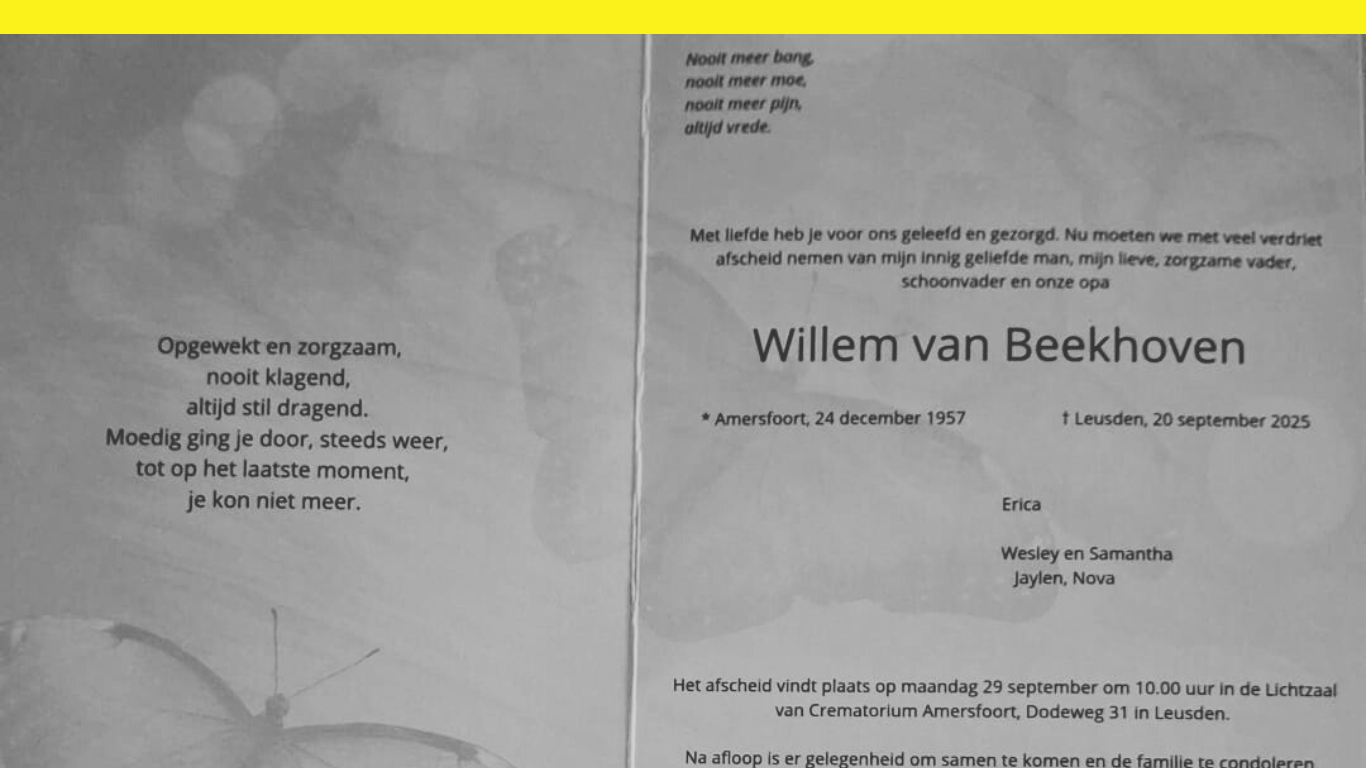 Ter nagedachtenis aan Willem van Beekhoven
